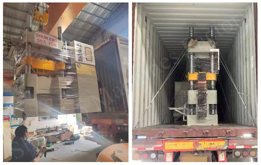 300 tons customized color melamine molding machine shipment from Shunhao factory