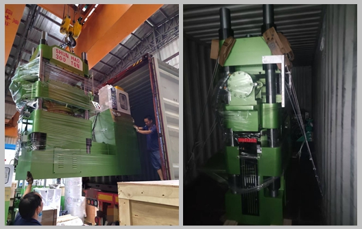 Envío de máquinas de moldeo de melamina y máquinas de precalentamiento de 300 y 600 toneladas