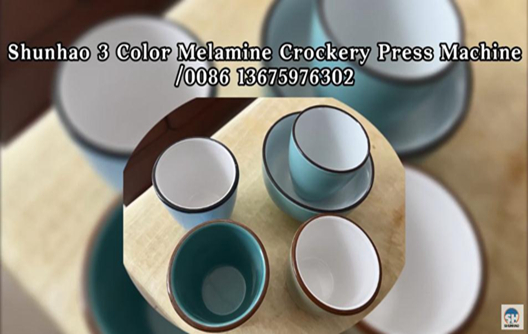 Máquina moldeadora avanzada de vajilla de melamina de 3 colores Shunhao 2024
    